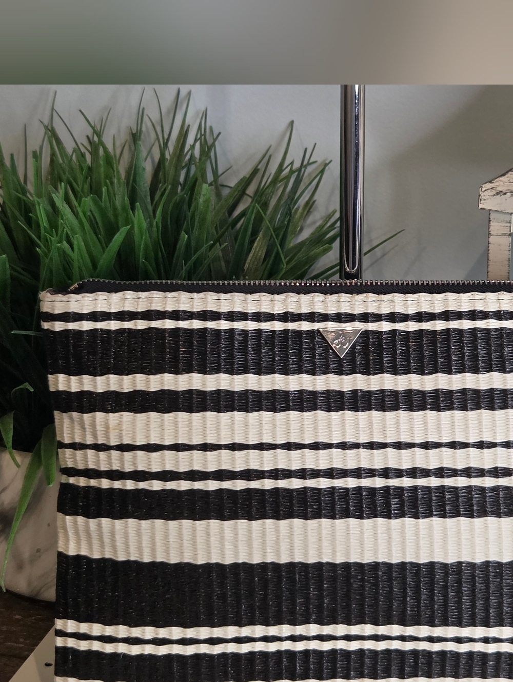 Sam Edelman Multicolor Fish Embroidered Stripe Clutch - Picture 5 of 8